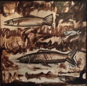 `Les Poissons dans la Mer d`Iroise` Large OIl on Canvas